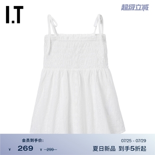 甜美少女缩褶吊带衫 刺绣镂空吊带上衣新款 WITTH 8006X LOVE女装