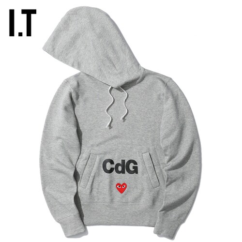 IT CDG PLAY COMME des GARÇONS川久保玲女连帽卫衣爱心刺绣印花