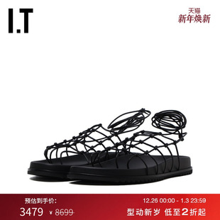 Rick 脚踝绑带凉拖鞋 Owens女款 新款 7800LL0O 网眼粗编织凉鞋