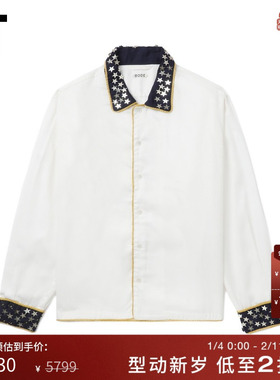 IT BODE男装合身长袖衬衫新款摩登复古星星亮片缀饰衬衣4SH010MN