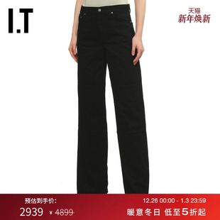 牛仔长裤 新款 时尚 饰拉链宽松直筒裤 LANG女装 个性 2016XP HELMUT