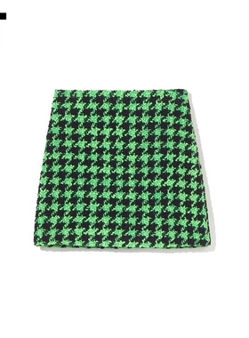 IT MSGM女装合身半身裙新品时髦靓丽撞色千鸟格A字短裙09207AJ