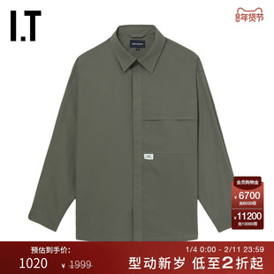 IT DESCENDANT男装长袖工装衬衫新款简约有型纯色上衣SKHM01MM