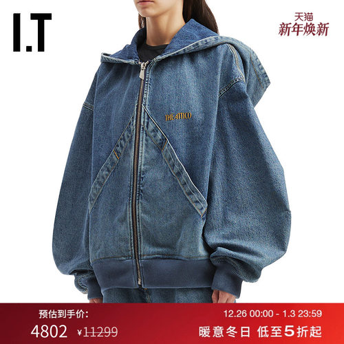 ITTHEATTICO连帽拉链牛仔夹克