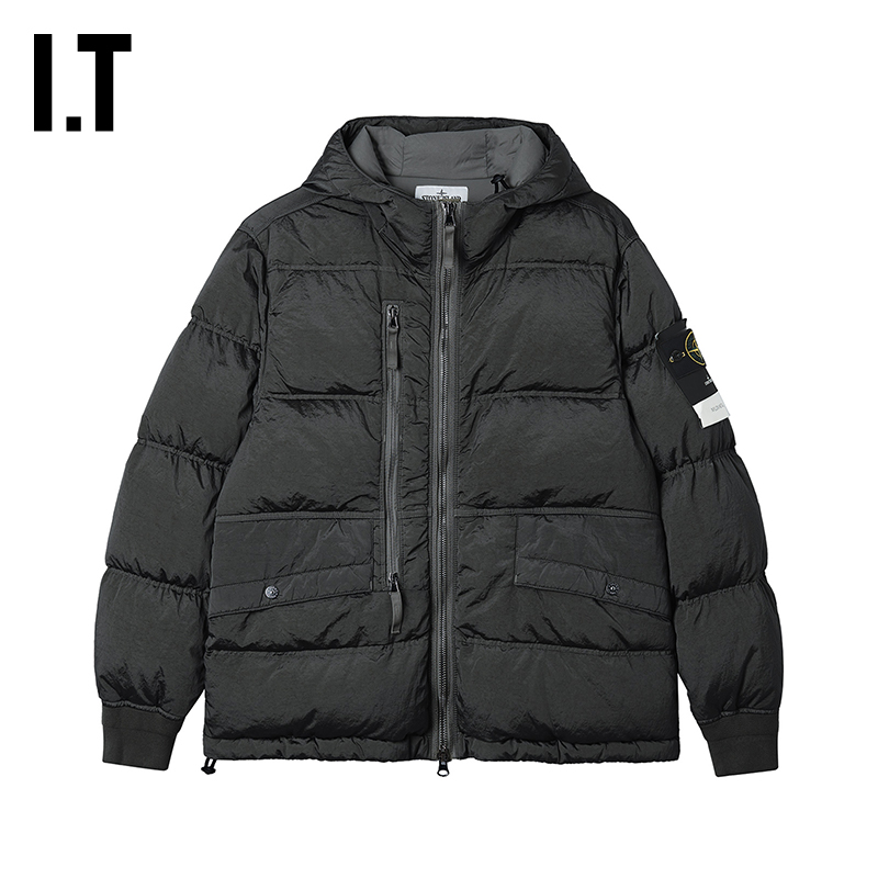 ITSTONEISLAND连帽拉链羽绒服