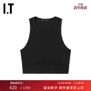 修身 LANG女装 圆领背心新品 时尚 露脐内搭0503XK 靓丽短款 HELMUT