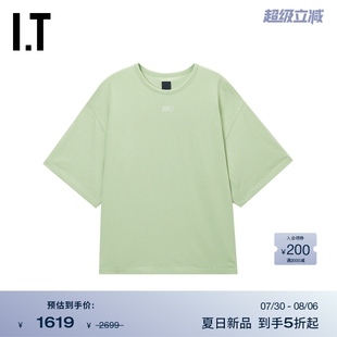 简约随性廓形落肩圆领半袖 T恤新款 JUUN.J女装 442W10XO 宽松短袖