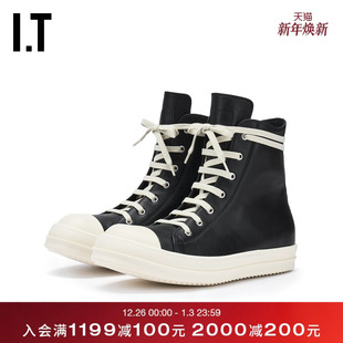 新款 厚底高帮鞋 Owens男款 潮流型男皮质及踝短靴890LCOMP Rick