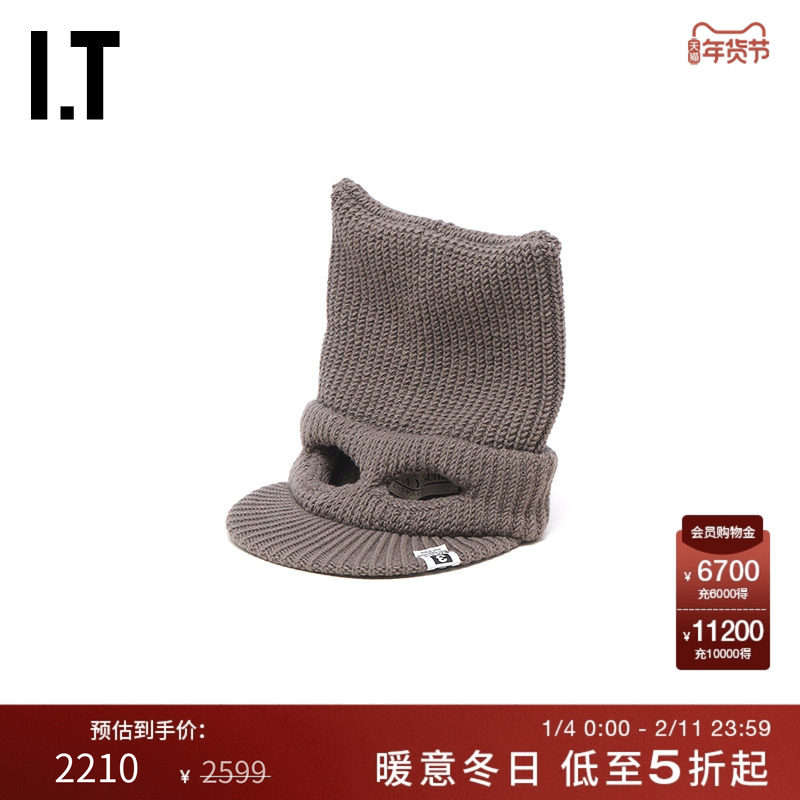 IT Mihara Yasuhiro女款平檐针织帽新款个性趣味冷帽毛线帽4002BR