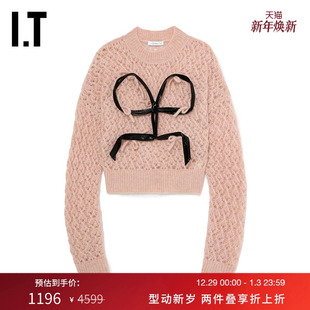 Chen女装 Shengtan 镂空针织衫 新款 饰毛衣254186 蝴蝶结装 Louis