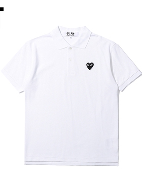 IT CDG PLAY COMME des GARÇONS川久保玲男装短袖polo衫爱心刺绣