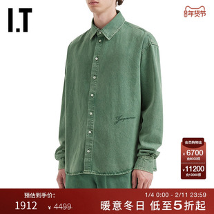 IT JACQUEMUS男装牛仔衬衫新款复古随性水洗做旧翻领上衣545018MP