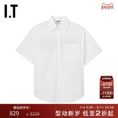 时尚 设计感背面开叉纯色衬衣E07315AO 衬衫 新款 MSGM女装 短袖