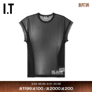 CDG HOMME COMME GARCONS BLACK情侣镂空网眼渔网宽松背心 des