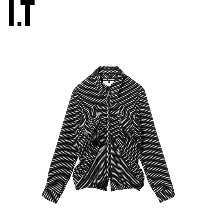 IT JUNYA WATANABE WOMEN女装波点衬衫新款摩登气质立体褶饰上衣