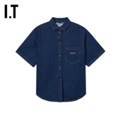 时尚 活力背面开叉宽松上衣E23238AO 衬衫 新款 MSGM女装 牛仔短袖