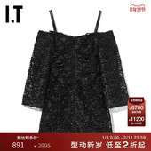 饰短裙86520X 时髦性感立体长绳装 GANNI女装 吊带露肩连衣裙新款