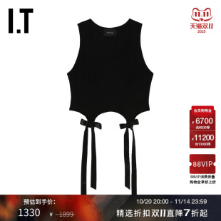 蝴蝶结坠饰无袖 圆领背心新款 Rocha女装 上衣522271XN Simone