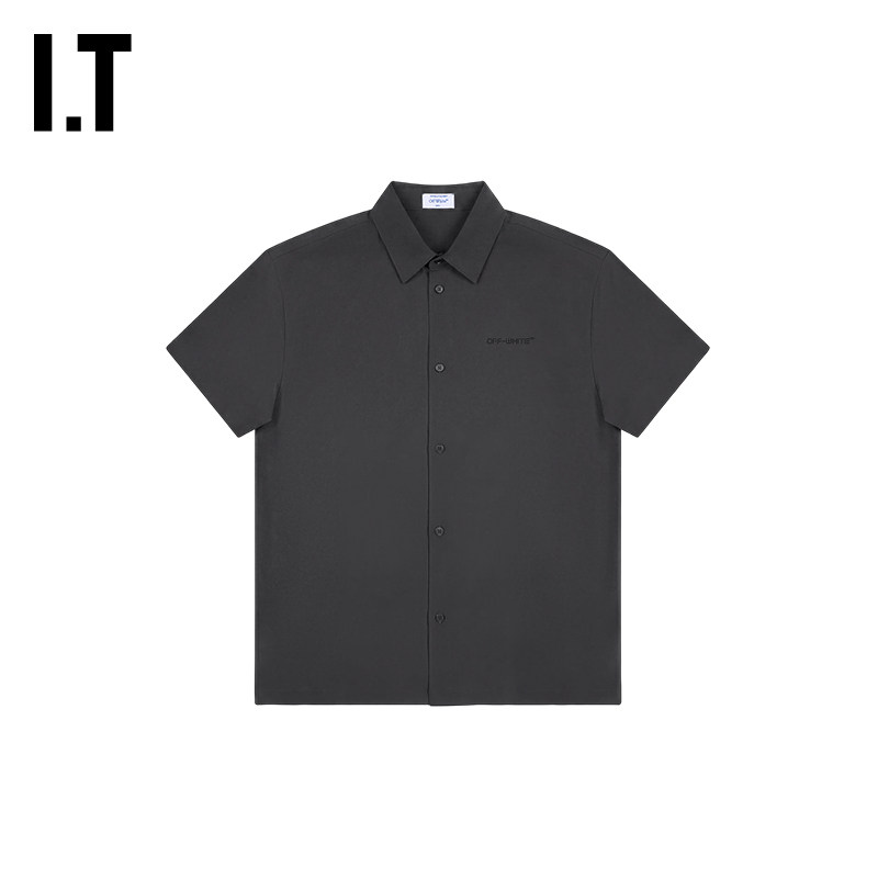 OFF-WHITE™纯色短袖衬衫