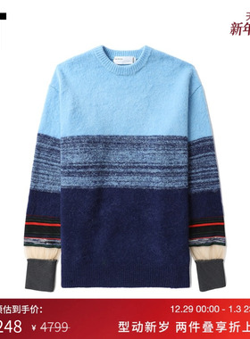 IT TOGA ARCHIVES女装灯笼袖针织衫新款时髦靓丽拼接彩色毛衣003X