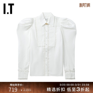 摩登气质宫廷风珠饰排扣上衣衬衫 上衣新品 羊腿袖 1066X Aje.女装