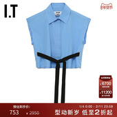 新款 时髦率性系带收腰短上衣E20100AO 无袖 衬衫 MSGM女装 短款