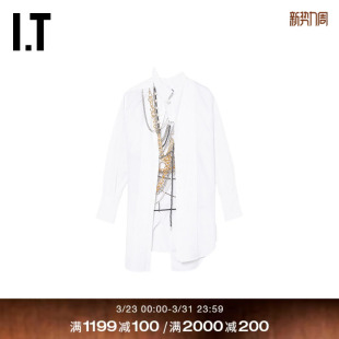 JUNYA 新款 WATANABE男装 衬衫 设计感多链条缀饰衬衣 不对称长袖