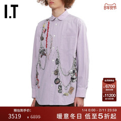 IT doublet男装长袖衬衫新款复古个性立体图案装饰衬衣2SH162MP