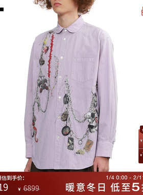 IT doublet男装长袖衬衫新款复古个性立体图案装饰衬衣2SH162MP