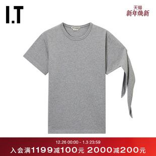 不对称短袖 T恤新款 口系结设计半袖 袖 Anderson女装 时尚 个性