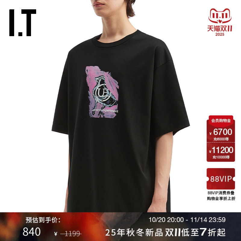 IT uniform experiment男装短袖T恤新款时尚个性印花半袖252030MP