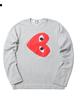 IT CDG PLAY COMME des GARCONS女装长袖T恤爱心LOGO印花T267XD