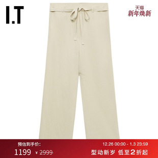 西裤 宽松阔腿裤 新款 时髦简约系带直筒裤 WRB93XN 长裤 TOTEME女装