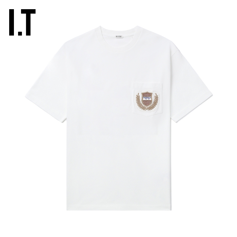 ITBODE圆领短袖T恤复古学院风