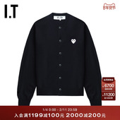 CDG GARCONS川久保玲情侣款 PLAY COMME des 排扣羊毛针织开衫