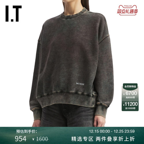 ITWe11Done做旧磨白圆领卫衣