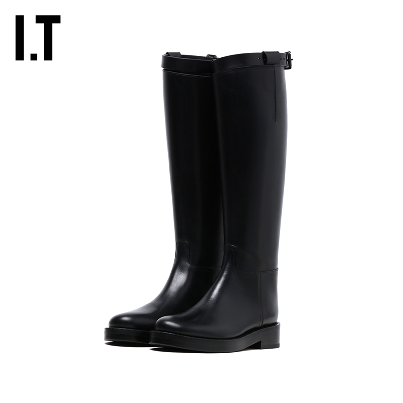 女款及膝靴新品甜酷平底