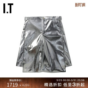 des GARCONS 中裤 CDG 光泽感仿皮裙裤 COMME BLACK情侣款 HOMME