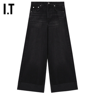IT rag & bone女装阔腿裤牛仔裤新款时髦复古卷边长裤BL2993XO