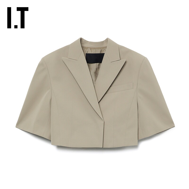 IT JUUN.J女装短款短袖西装夹克新款时髦通勤西服短外套411W51XM