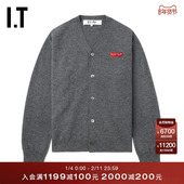 CDG GARCONS川久保玲情侣款 PLAY COMME des 合身羊毛针织开衫