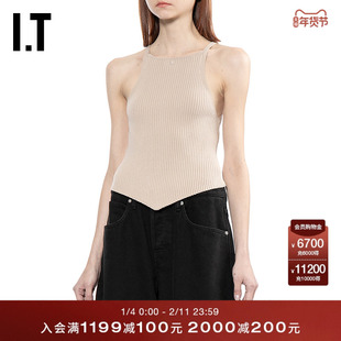 IT courreges女装吊带背心新款时尚性感修身罗纹吊带衫VESMTOXQ