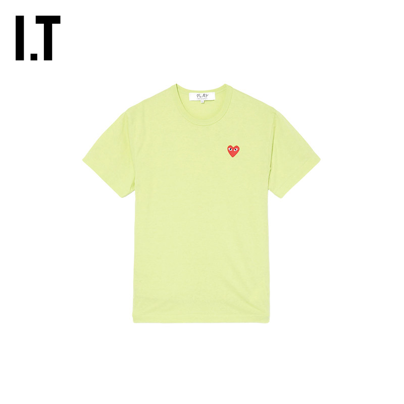 IT CDG PLAY COMME des GARCONS川久保玲情侣爱心logo装饰短袖T恤