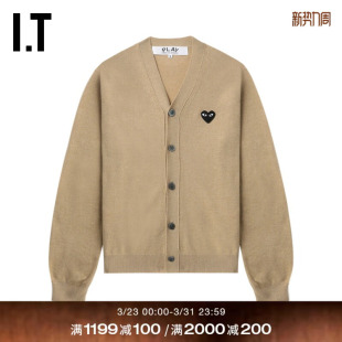 COMME PLAY des GARCONS川久保玲情侣款 合身羊毛针织开衫 CDG