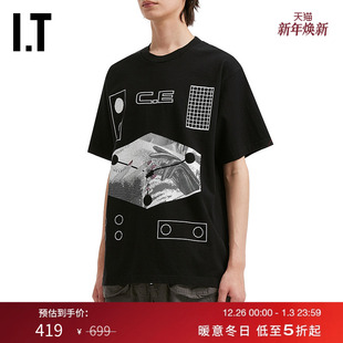 潮酷未来感图像印花圆领半袖 T恤新款 宽松短袖 S28T05MP C.E男装