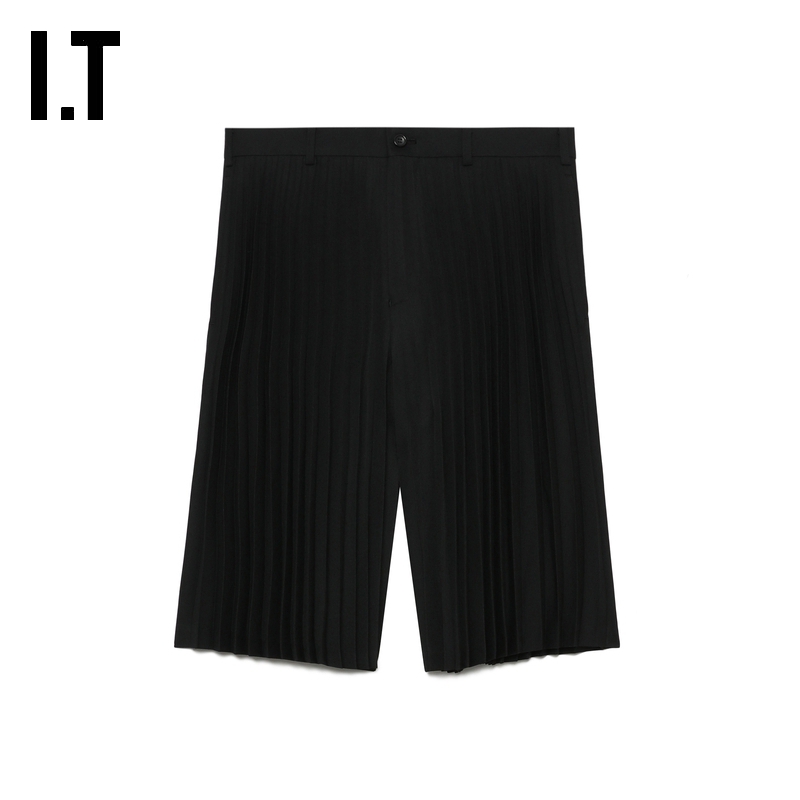 IT CDG COMME des GARCONS HOMME PLUS男装褶裥阔腿裤裙裤五分裤