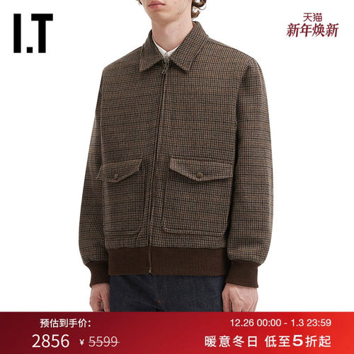 ITNOAH千鸟格羊毛呢夹克