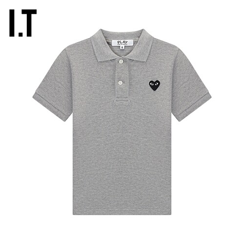 IT CDG PLAY COMME des GARÇONS川久保玲童装polo衫休闲爱心缝饰