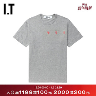 COMME des GARCONS川久保玲情侣款 圆领短袖 PLAY 基础款 T恤 CDG