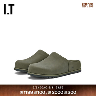 UGG男款 勃肯鞋 包头穆勒鞋 简约质感皮质露跟拖鞋 209TOLMQ 新款